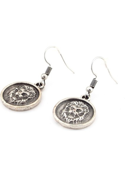 Aslan Leo Yuvarlak Mat Metal Sallantılı Kadın Küpe EX058 fiyatları