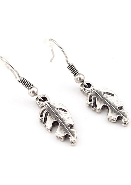 Yaprak Şekilli Mat Metal Sallantılı Kadın Küpe EX076