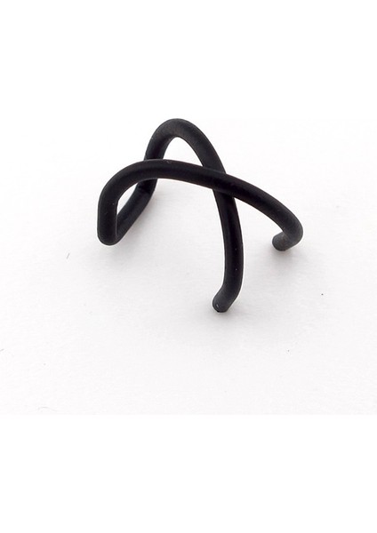 Mat Siyah Renkli Earcuff Kulak Kelepçesi Çapraz Sarmal EX083