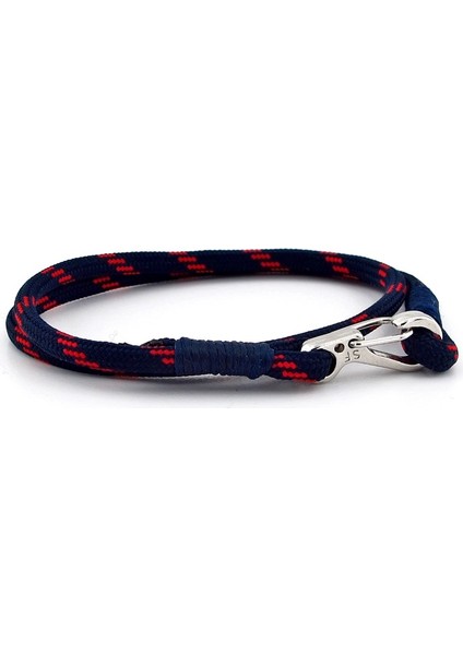 Lacivert Kırmızı Paracord Metal Kanca Sarma Erkek Bileklik M011B fiyatları
