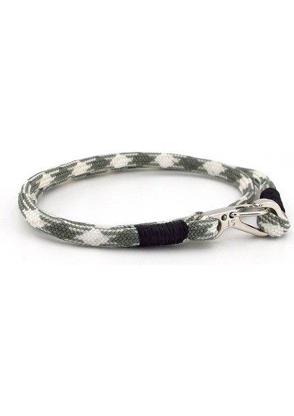 Yeşil Beyaz Paracord Metal Kanca Iki Sıra Erkek Bileklik M011G fiyatları
