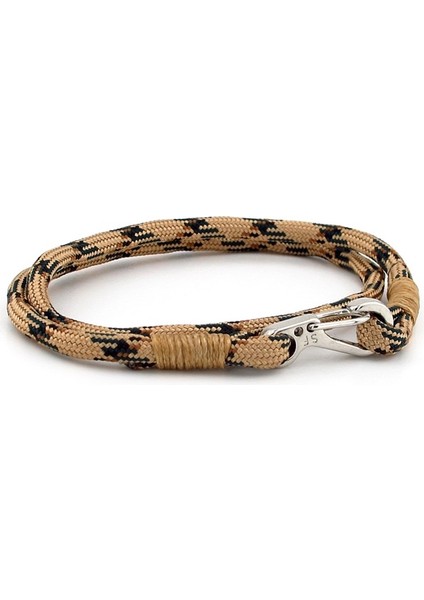 Sütlü Kahve Paracord Metal Kanca Iki Sıra Erkek Bileklik M011H fiyatları