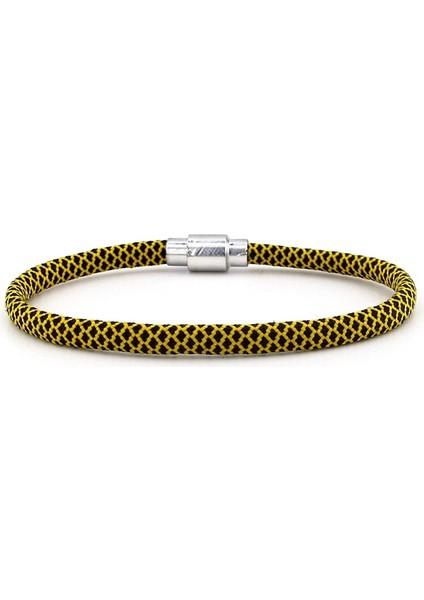 Sarı Siyah Paracord İpli Mıknatıslı Erkek Bileklik M012B