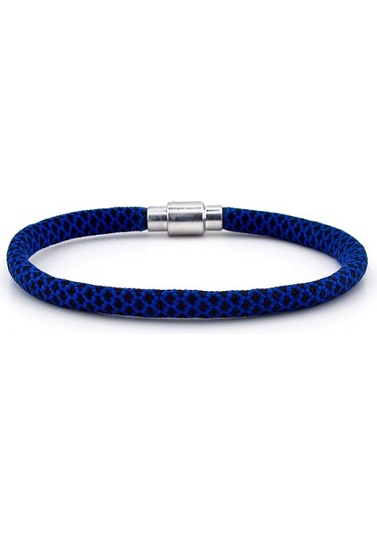 Lacivert Siyah Paracord İpli Mıknatıslı Erkek Bileklik M012E
