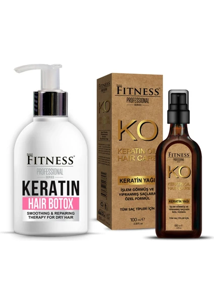 Fitness Professional Onarıcı Yıpranmış Kuru Saç Botoksu Hair Botox 250 ml + Keratin Yağı 100 ml