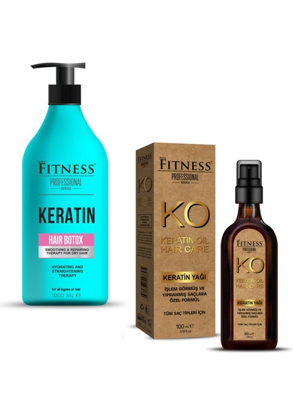 Onarıcı Keratin Hair Botox 1000 ml + Özel Formül Keratin Yağı 100 ml