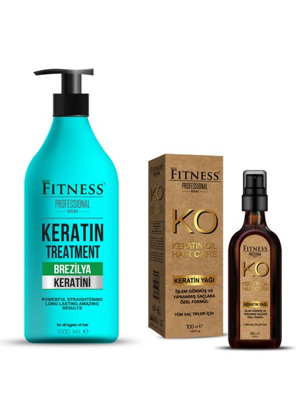 Saç Düzleştirici Keratin Bakımı Brezilya Fönü 1000ML + Keratin Yağı 100 ml