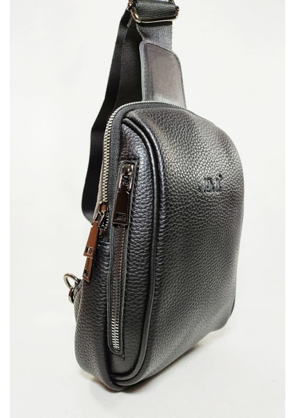 Erkek Siyah Body Bag Çapraz Çift Kol Çanta