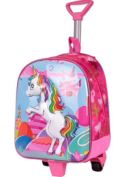 00028 Unicorn Kız Çocuk Çekçekli Anaokulu Sırt Çantası Pembe fiyatları