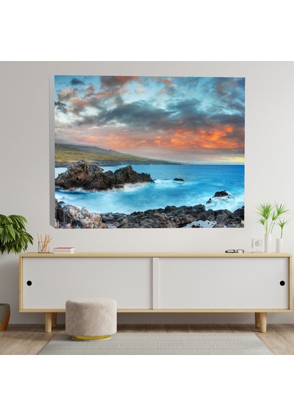 Deniz Manzaralı Gün Batımı Kanvas Tablo fiyatları