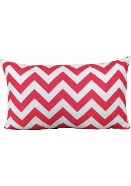 Kırlent Dünyası Dikdörtgen Zigzag Desenli Dijital Baskılı Kırlent Kılıfı