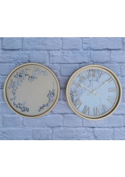 Altın(Gold) Renk Metal Kasalı Mermer Desenli Duvar Saati ve Tablo fiyatları