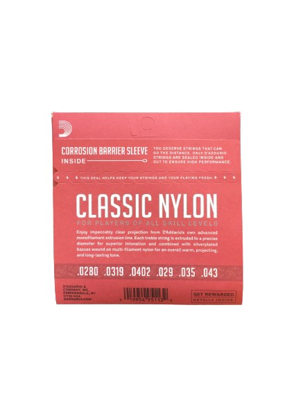 Klasik Gitar Tel Seti D'Addario (4/4), Sılverplated Wound, C