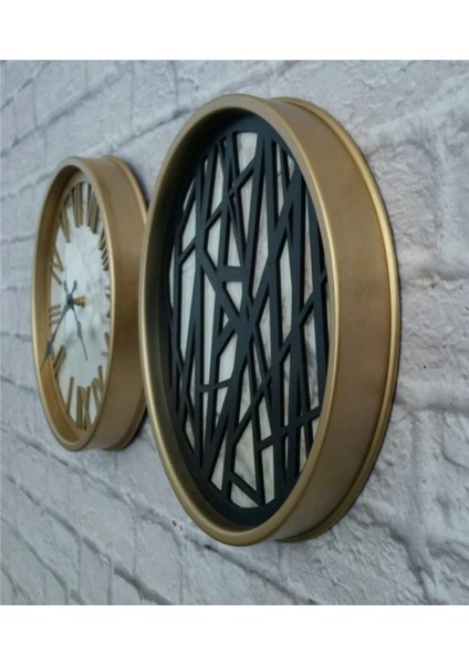 Altın(Gold) Renk Metal Kasalı Mermer Desenli Duvar Saati ve Tablo fiyatları