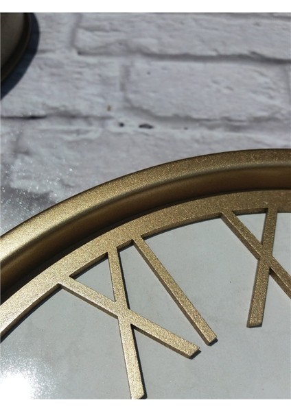 Altın(Gold) Renk Metal Kasalı Mermer Desenli Duvar Saati ve Tablo indirimleri