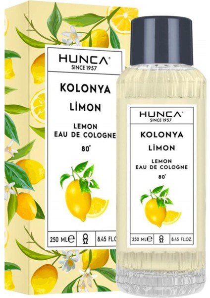 Hunca Care Cam Şişe Limon Kolonya 250 ml