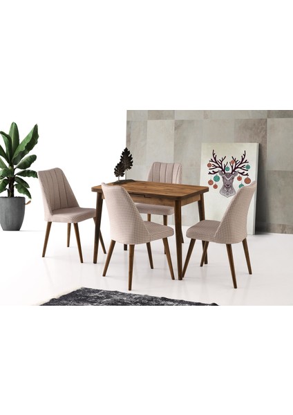Açılır 60X100 Mini Silva Diş Budak Masa +4 Adet Sude Sandalye Takım