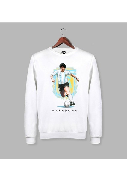 Diego Maradona - Arjantin Baskılı Futbol Sweat - Sweatshirt