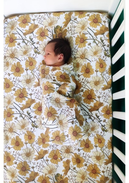 Hello Little- Wildflowers Organik Müslin / 2 Adet Ağız Mendili ve Kese Hediyeli