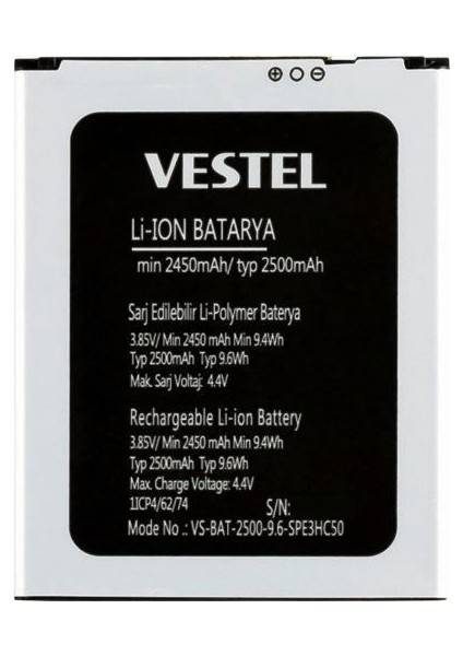 Vestel Venüs E3 Batarya Pil 2500MAH