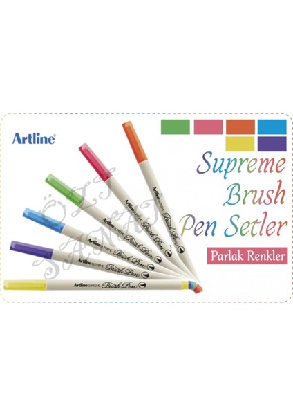 Supreme Brush Pen Parlak Tonlar 6 Renk Set