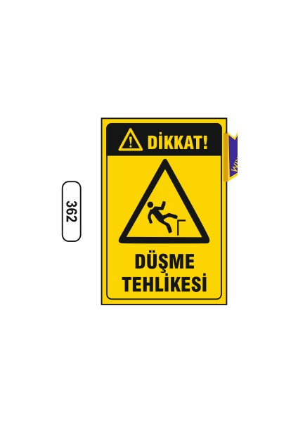Dikkat Düşme Tehlikesi Uyarı Ikaz Levhası
