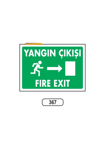 Yangın Çıkışı Fıre Exıt Sağ Uyarı Ikaz Levhası
