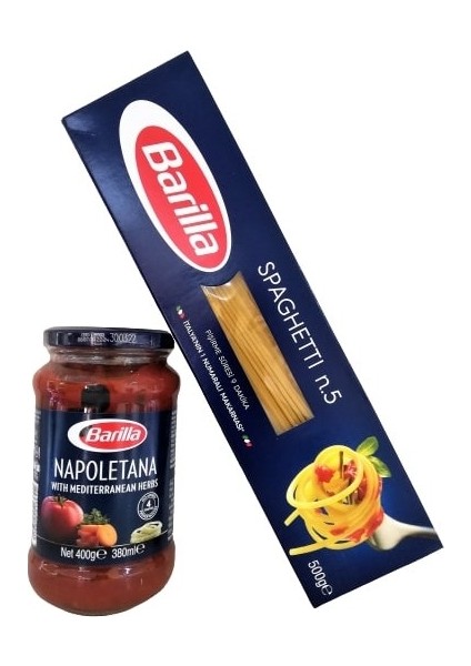 Spagetti Makarna 500 gr Barilla Napoletana Makarna Sos 400 Gr.