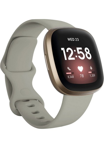 Fitbit Versa 3/Sense için Silikon Kol Saati Bandı - Gri (Yurt Dışından)