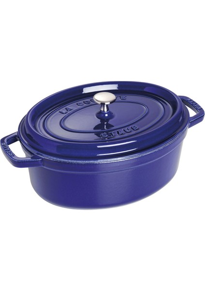 Oval Döküm Tencere Mavi 29 cm