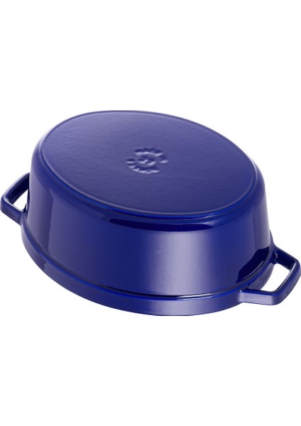 Oval Döküm Tencere Mavi 29 cm