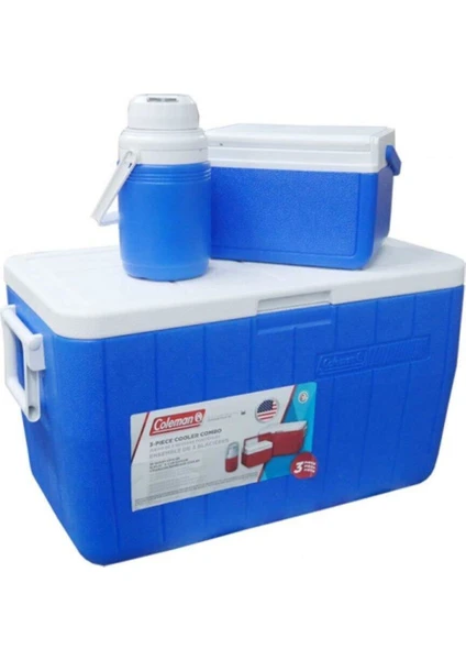 3-Piece Cooler Combo 48 Qt 45.4 Lt Bl Combo 5 Qt 3 Gal. C002 Buzluk Set