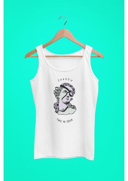 Kadın Beyaz Askılı T-Shirt Dijital Baskılı fiyatları