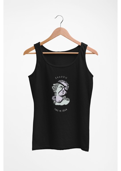 Kadın Siyah Askılı T-Shirt Dijital Baskılı fiyatları