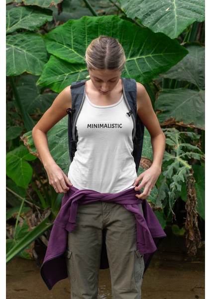 Kadın Beyaz Askılı T-Shirt Dijital Baskılı