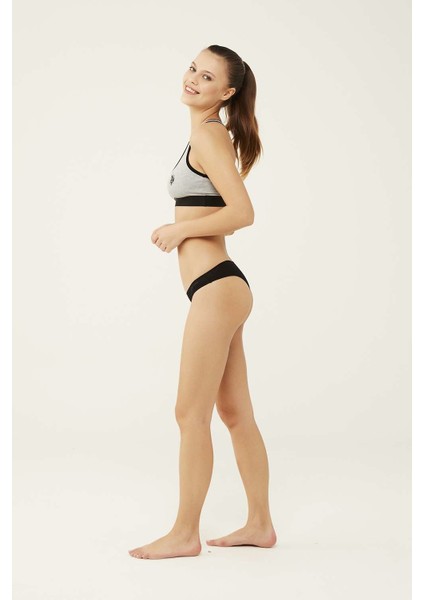 Kadın Siyah - Beyaz - Ten - Beyaz - Ten 5'li Brazilian Slip