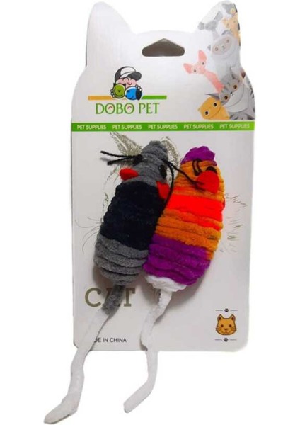 Dobo Pet KP62687-8 Dobo Pet Renkli Ikili Fare Kedi Oyuncağı