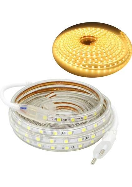 2 Metre 220 Volt Esnek Hortum Şerit LED Işık Aydınlatma Tak Çalıştır Gün Işığı