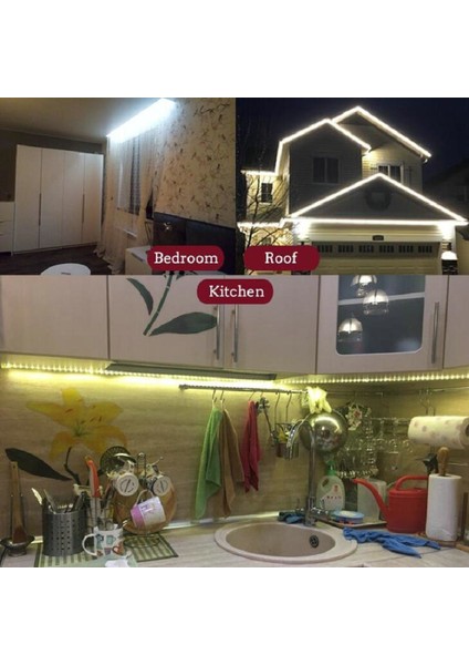 2 Metre 220 Volt Esnek Hortum Şerit LED Işık Aydınlatma Tak Çalıştır Gün Işığı