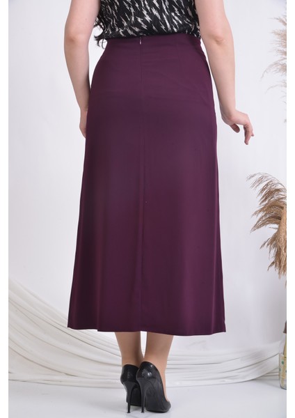 Büyük Beden Bayan Çan Etek Soralline 778 Mürdüm fiyatları