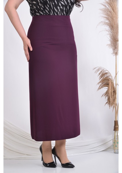 Büyük Beden Bayan Çan Etek Soralline 778 Mürdüm fırsatları