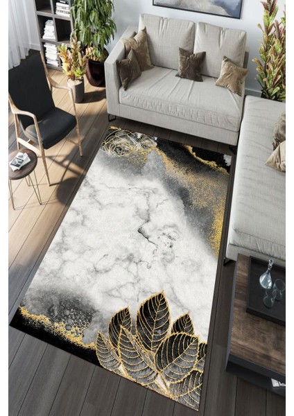 Cappio Gold Modern Motifli Siyah Halı