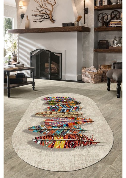 Siyah Kutu Desenli Oval Halı (Makinada Yıkanabilir Kaymaz DotTaban) - CP554