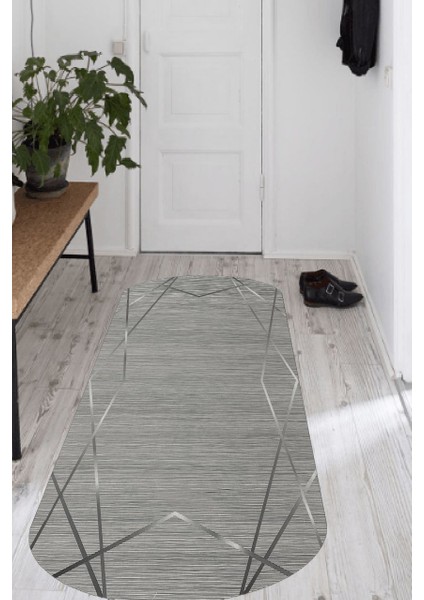 Lacivert Kenarı Çiçek Motifli Halı (Makinada Yıkanabilir) - CP520