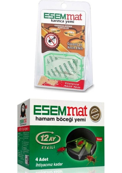 12 Ay Etkili Hamam Böceği Yemi 4 Adet + Karınca Yemi