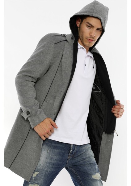 Erkek Palto Uzun Kollu Çizgili Tasarım %70 Yün 30 Polyester Midi Boy modelleri