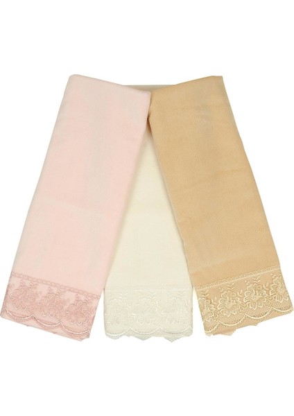 Lalemzar Fransız Dantelli Havlu 3'lü Set