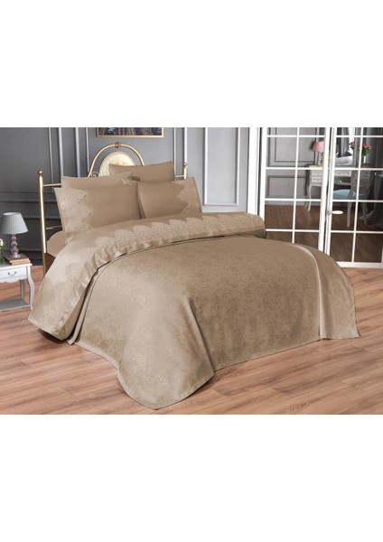 Fransız Güpürlü Betül Pike Takımı Bej