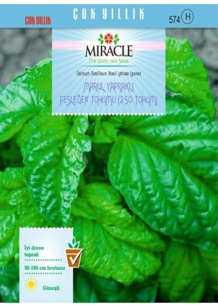 Miracle Marul Yapraklı Fesleğen Tohumu (250 Tohum)