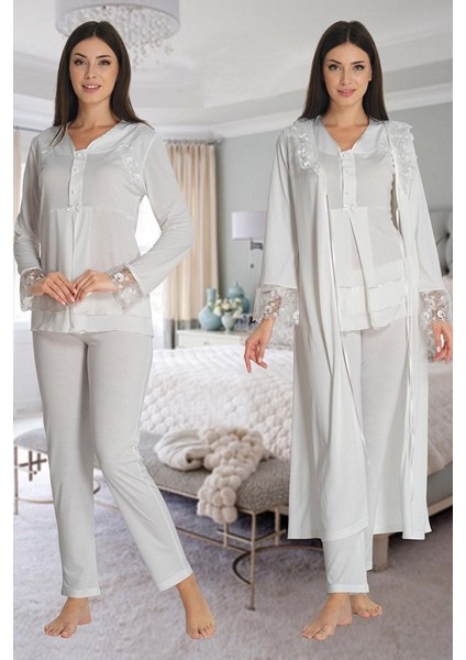 Effort 2424 Ekru Sabahlıklı Lohusa Pijama Takımı fiyatları